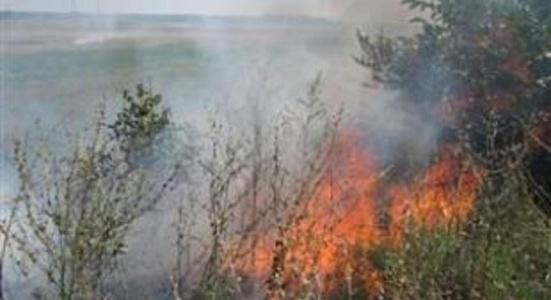 Сухи треви горяха в местност край село Любча