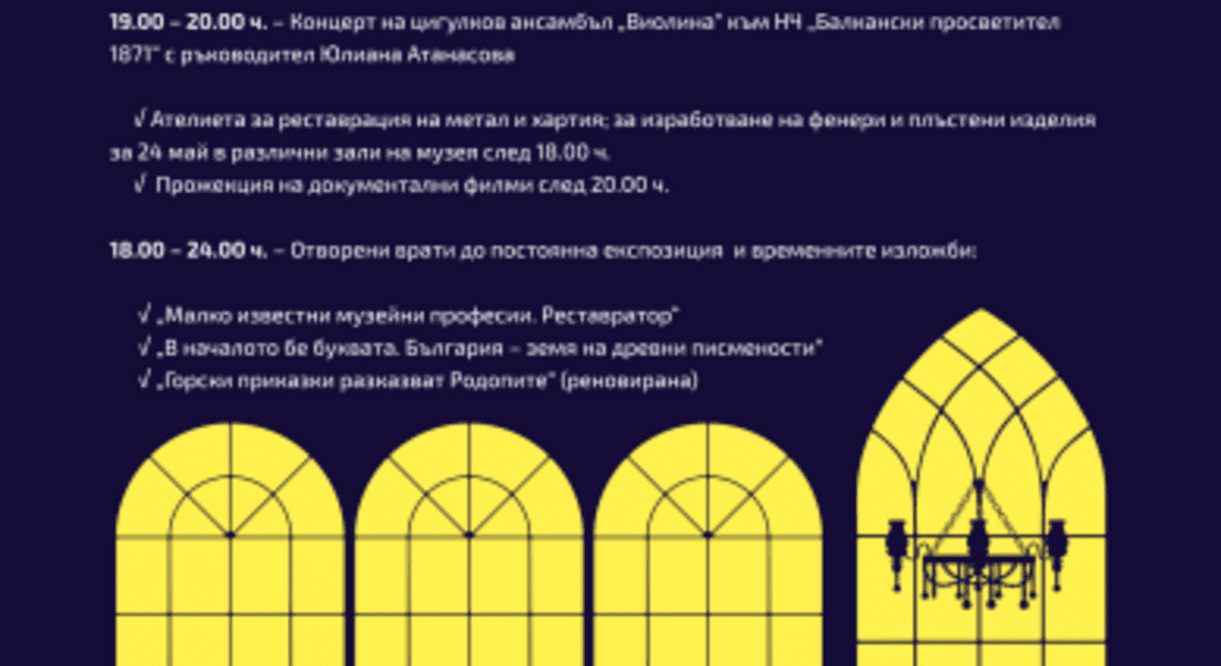За десети пореден път Регионален исторически музей „Стою Шишков” – Смолян ще проведе „Нощ в музея”