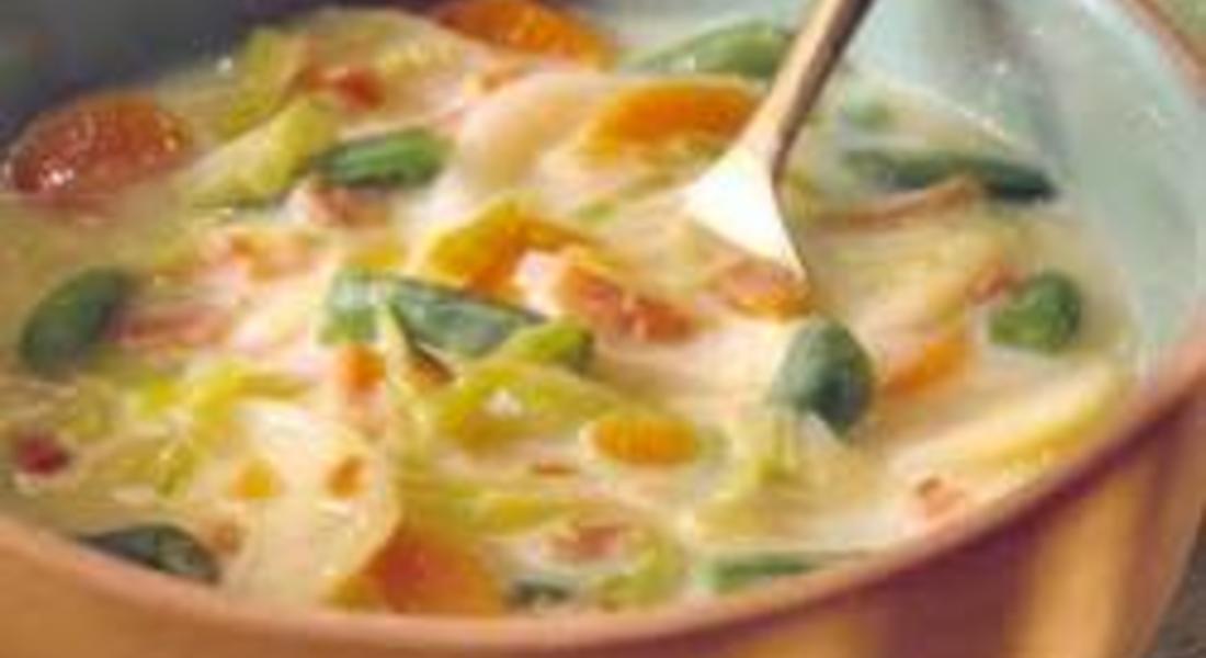 Крем супа със задушени зеленчуци