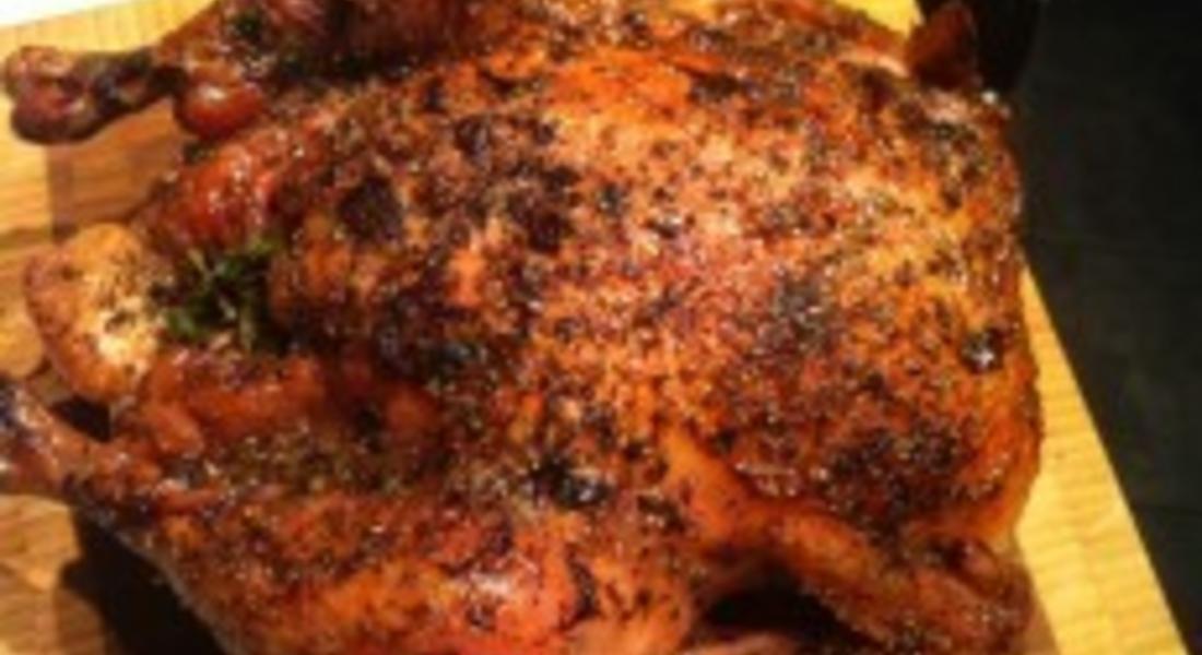 Рецепта за Пълнена кокошка със зеле и булгур