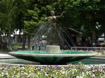 От шадравана на градския площад в Мадан бликна зелена вода