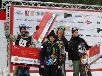  Петър Гьошарков завоюва почетното трето място във финалите по slopestyle snowboard, провели се на Мечи чал
