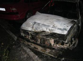 Лек автомобил горя в Борино
