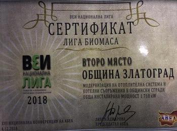  Община Златоград с отличие от Българската ВЕИ лига