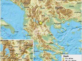  Серия от земетресения близо до България и РС Македония