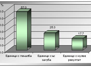 57% от фирмите в област Смолян с печалба през 2010 година