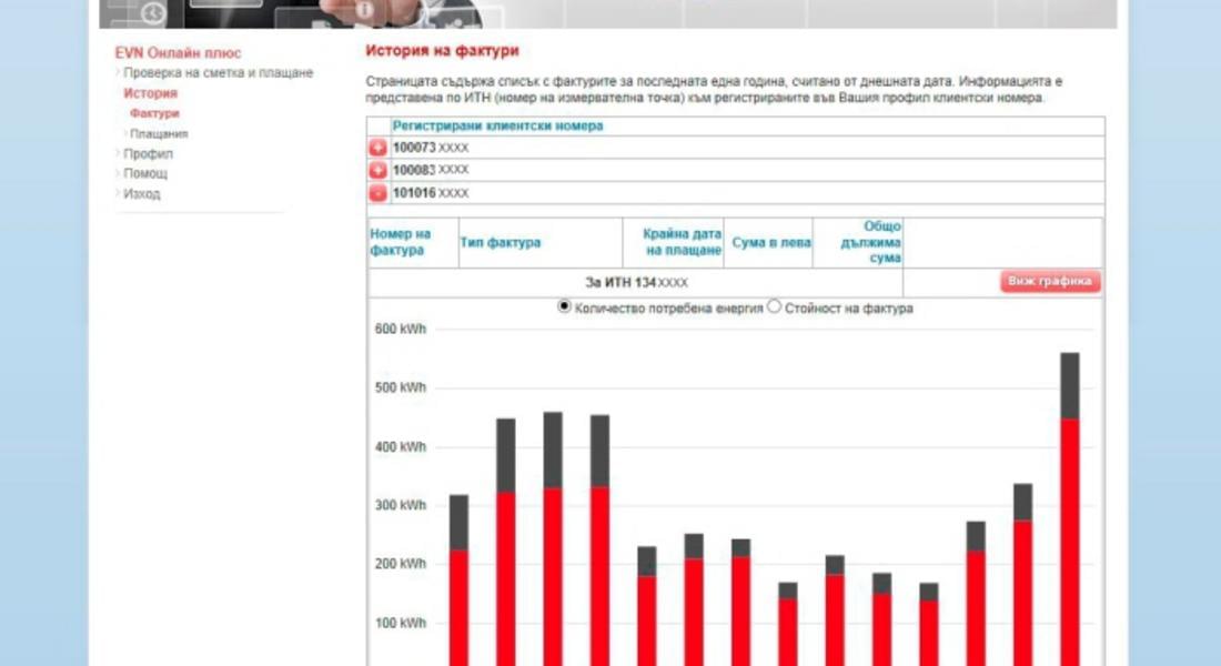 Интернет платформа дава безплатен достъп до месечното потребление и фактури за ток на клиентите