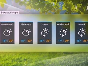 Слънчево и топло днес, температурите на места над 30 градуса